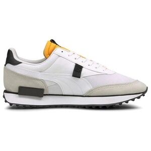 NWB Puma Future Rider‎ Core Low Athletic Shoes White Gray & Yellow Size 5